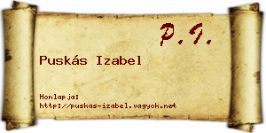 Puskás Izabel névjegykártya